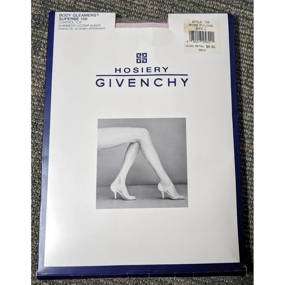 Givenchy Hosiery Body Gleamers Pantyhose Size C Shimmery Sheer 156 Rose‎ Poudre